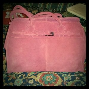 Pamela McCoy Crimson Red Suede Bag Purse